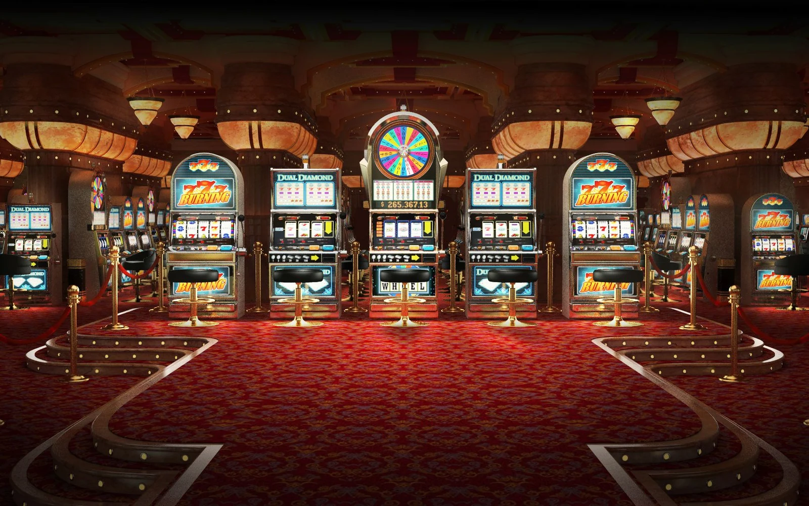 Antarmuka meja roulette digital dengan panel permainan