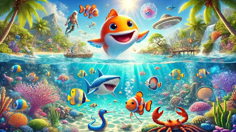 Arena tembak ikan dengan target bawah laut bergerak
